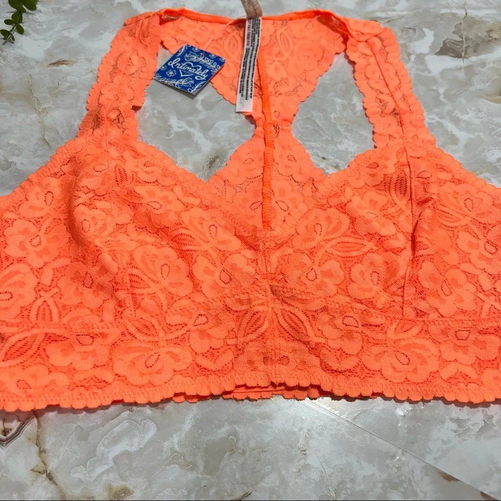 Free People Intimately Galloon Lace  Racer‎ Back Bralette XS Coquette Romantic